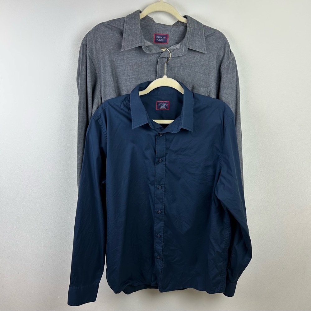 Bundle of long-sleeve Untuckit button down dress shirts size: XL - Picture 2 of 13